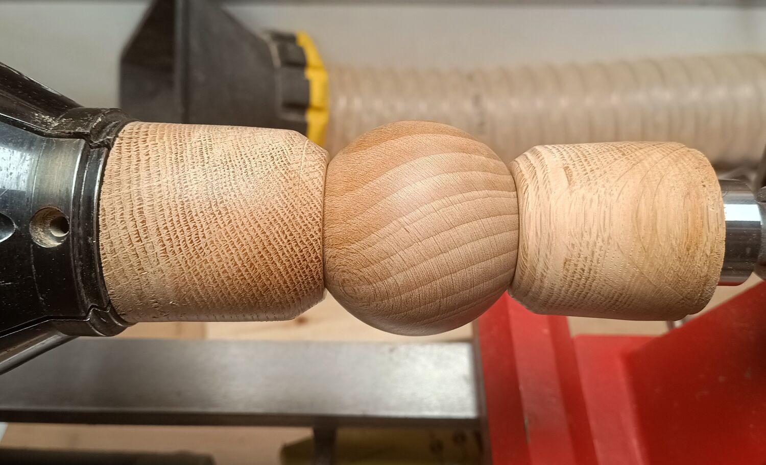 Professional craftsman using wood lathe