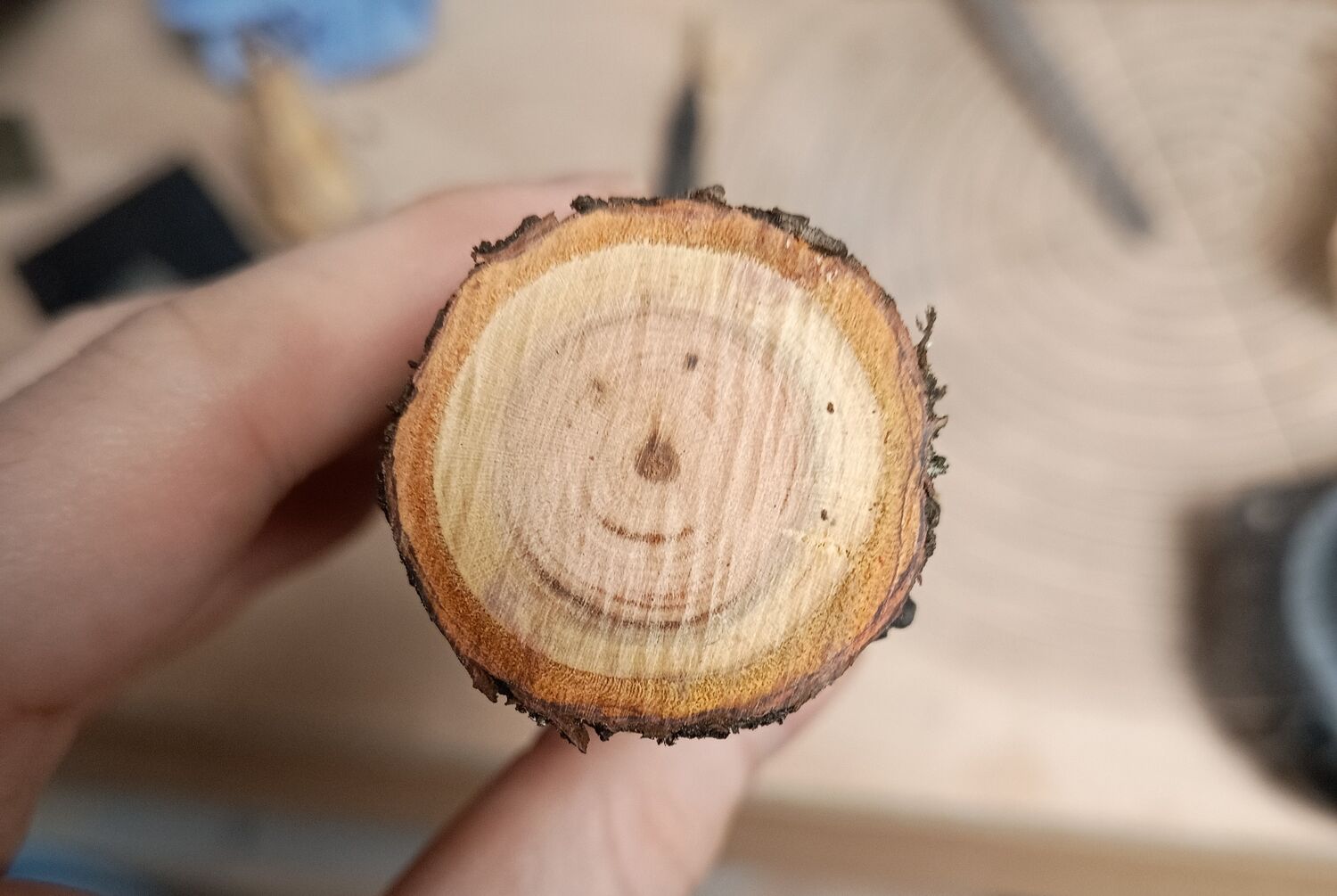 Professional craftsman using wood lathe