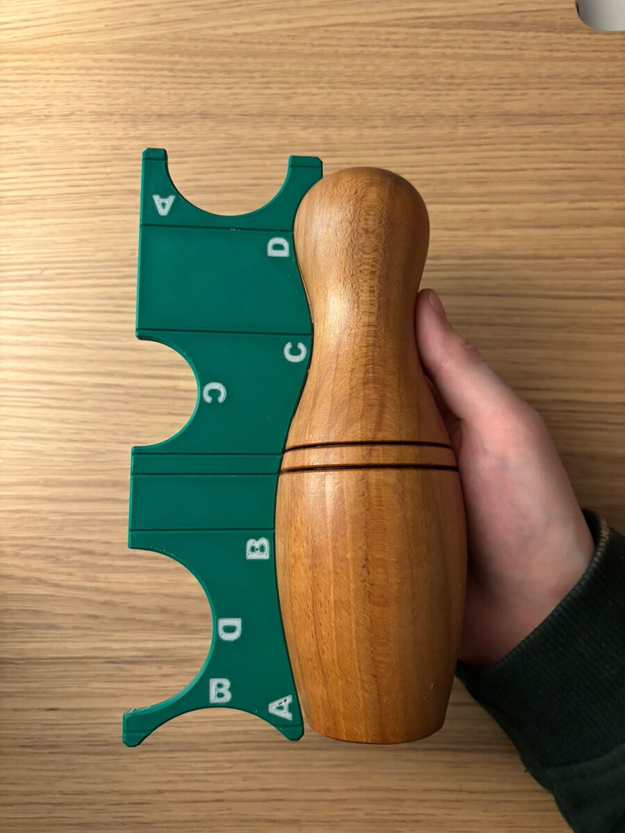 Top view of wooden bowl highlighting rim craftsmanship